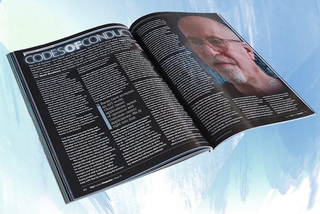 Exclusive: 'Codes of Conduct' - Mark Bradbury, Apply Financial in "The Fintech Magazine"
