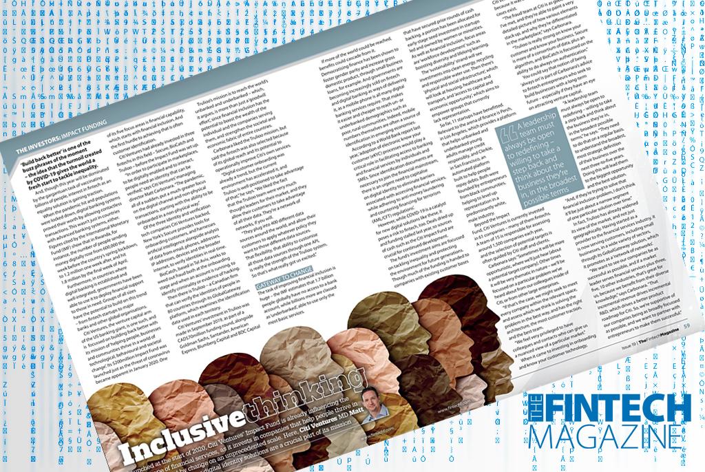 EXCLUSIVE: 'Inclusive Thinking' - Matt Carbonara, Citi in 'The Fintech Magazine'